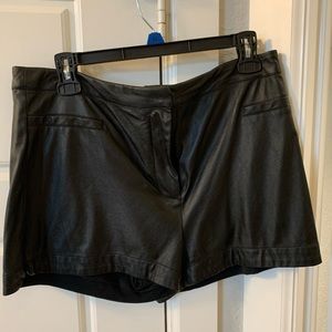 Faux leather shorts